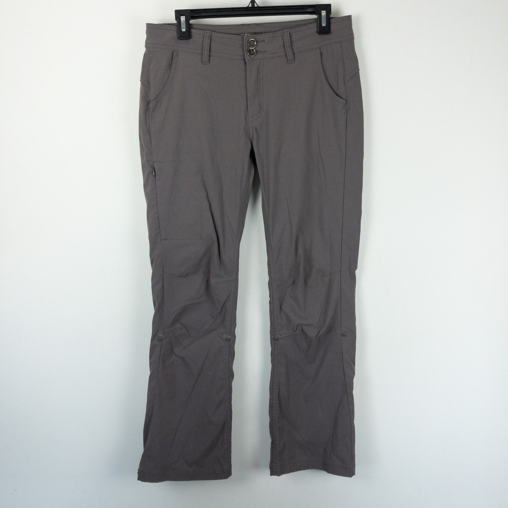 Prana Halle Pant Womens 8 Short Gray Straight Leg Stretch Zion Hiking Outdoor